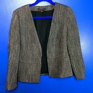10P Ann Taylor Cutaway Blazer in Tweed with Close Hooks